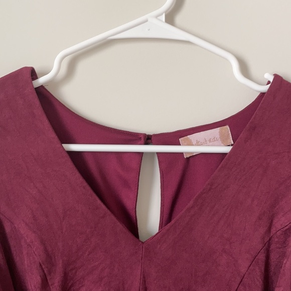 Altar’d State Burgundy Long Sleeve Romper - Picture 4 of 6